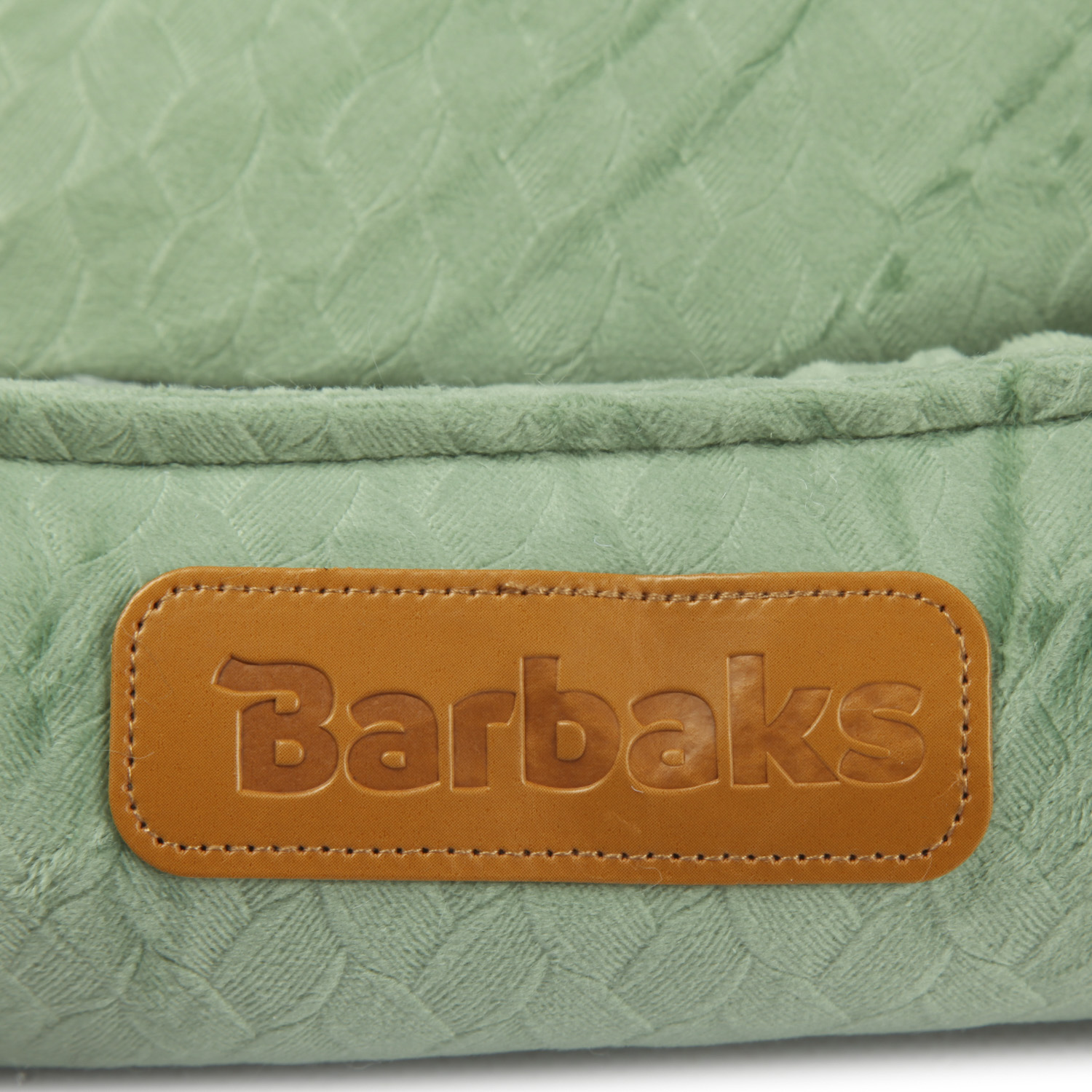 Лежанка Barbaks L 62*50*17см прямоугольная однотонная с бортиком и съемной подушкой Зелёная - фото 5