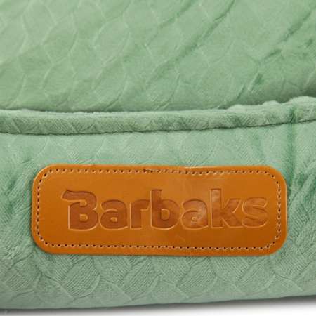 Лежанка Barbaks L 62*50*17см прямоугольная однотонная с бортиком и съемной подушкой Зелёная