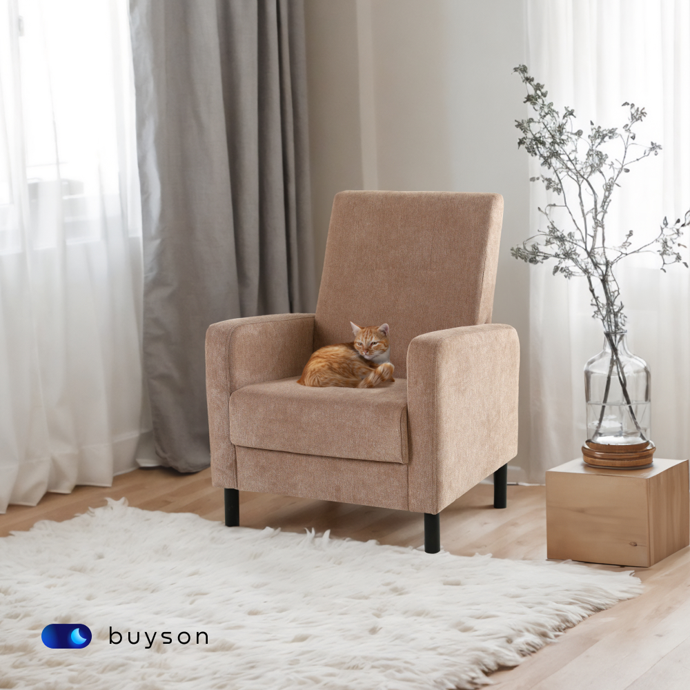 Мягкое кресло buyson BuyLive, велюр, бежевый 70х76х87 см - фото 13