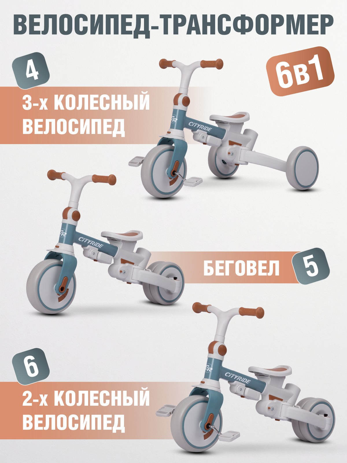 Трехколесный велосипед CITYRIDE - фото 3