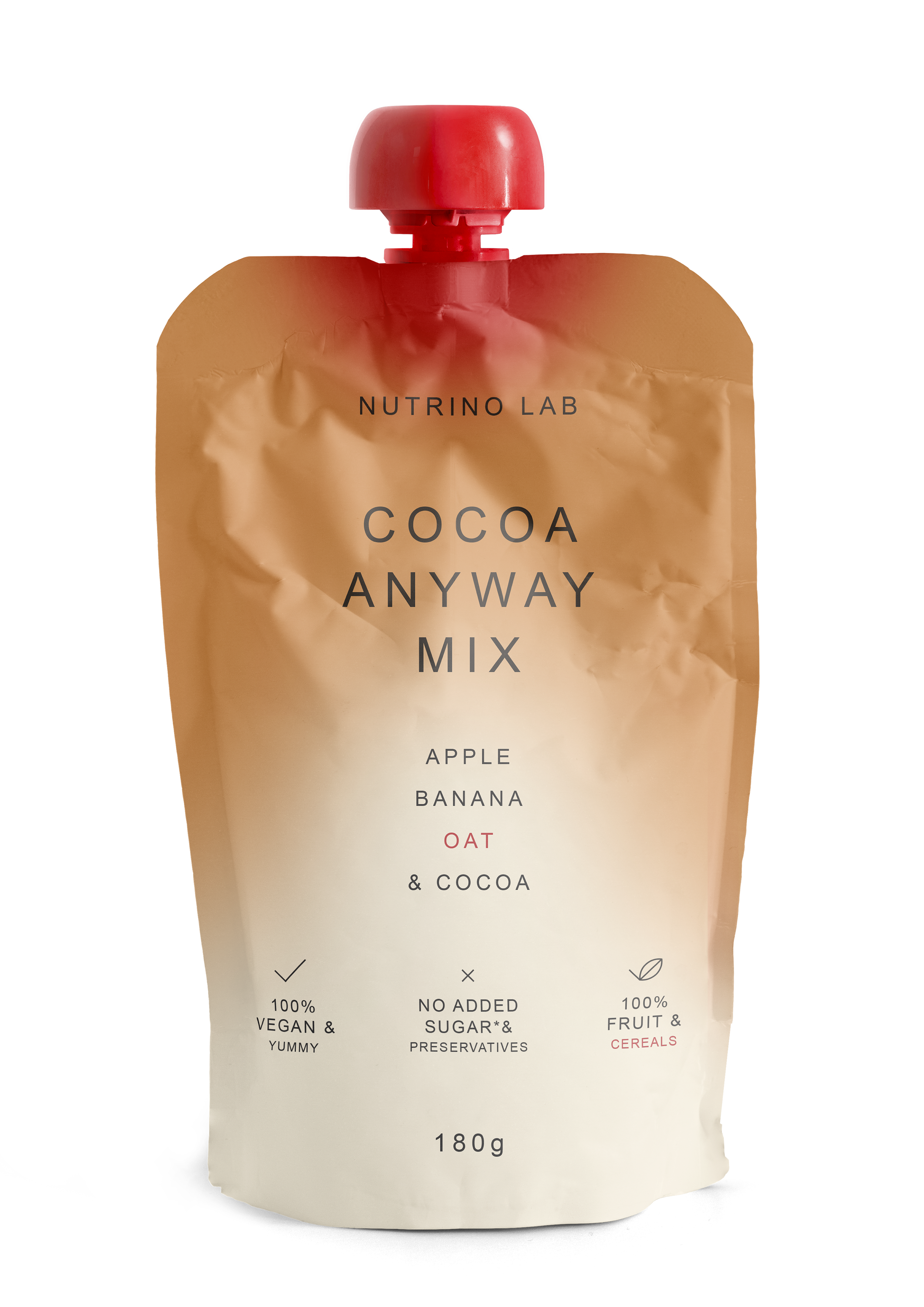 Пюре Nutrino Lab Яблоко, банан с добавлением овсянки и какао с 3 лет 180 г - фото 1