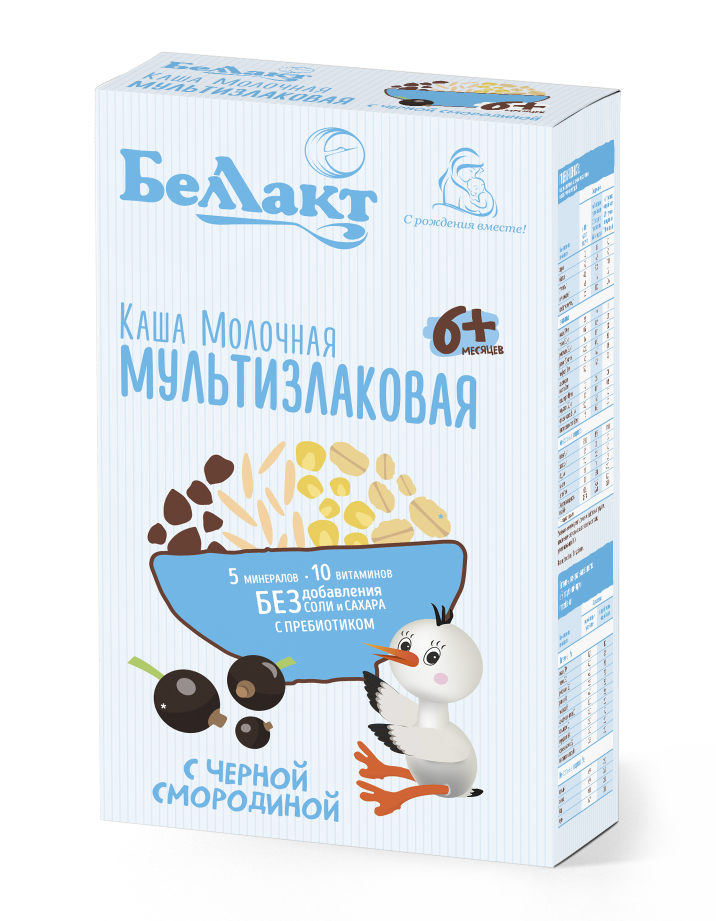 Каша молочная сухая Беллакт мультизлаковая с черной смородиной с пребиотиком 250г Х2 - фото 9