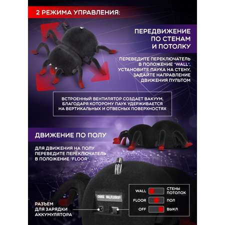 Паук РУ AUTODRIVE ползает по стенам и потолку