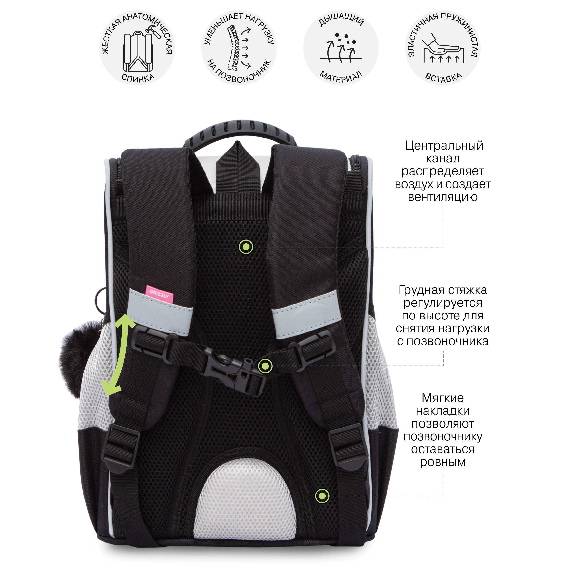 Ранец Grizzly для девочки - фото 8