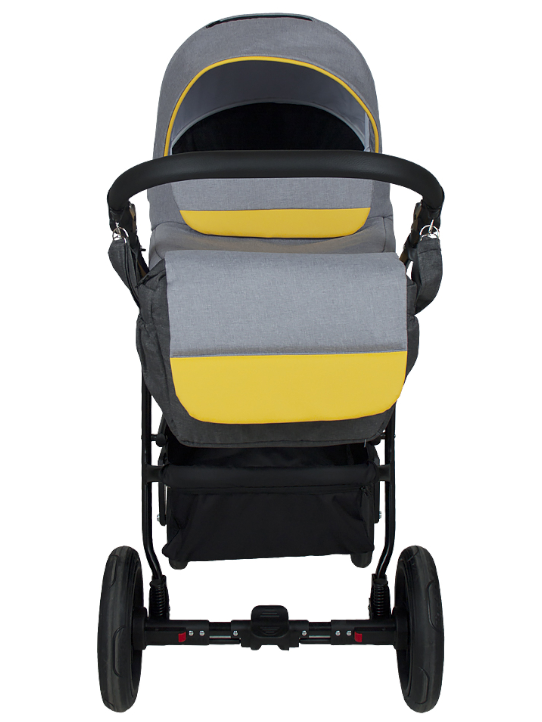 Коляска 2в1 alis Alvaro 02 серый-желтый - фото 3