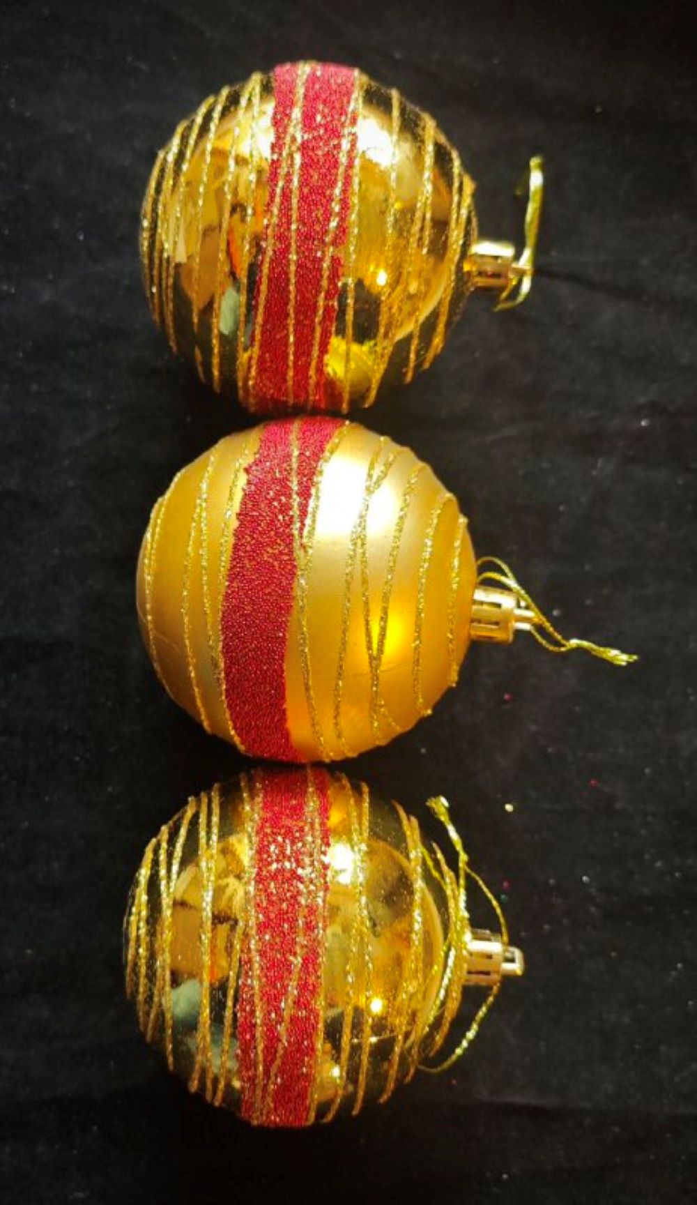 Набор Шаров 8см (3шт) (золото) Магия праздника NY131 - фото 1