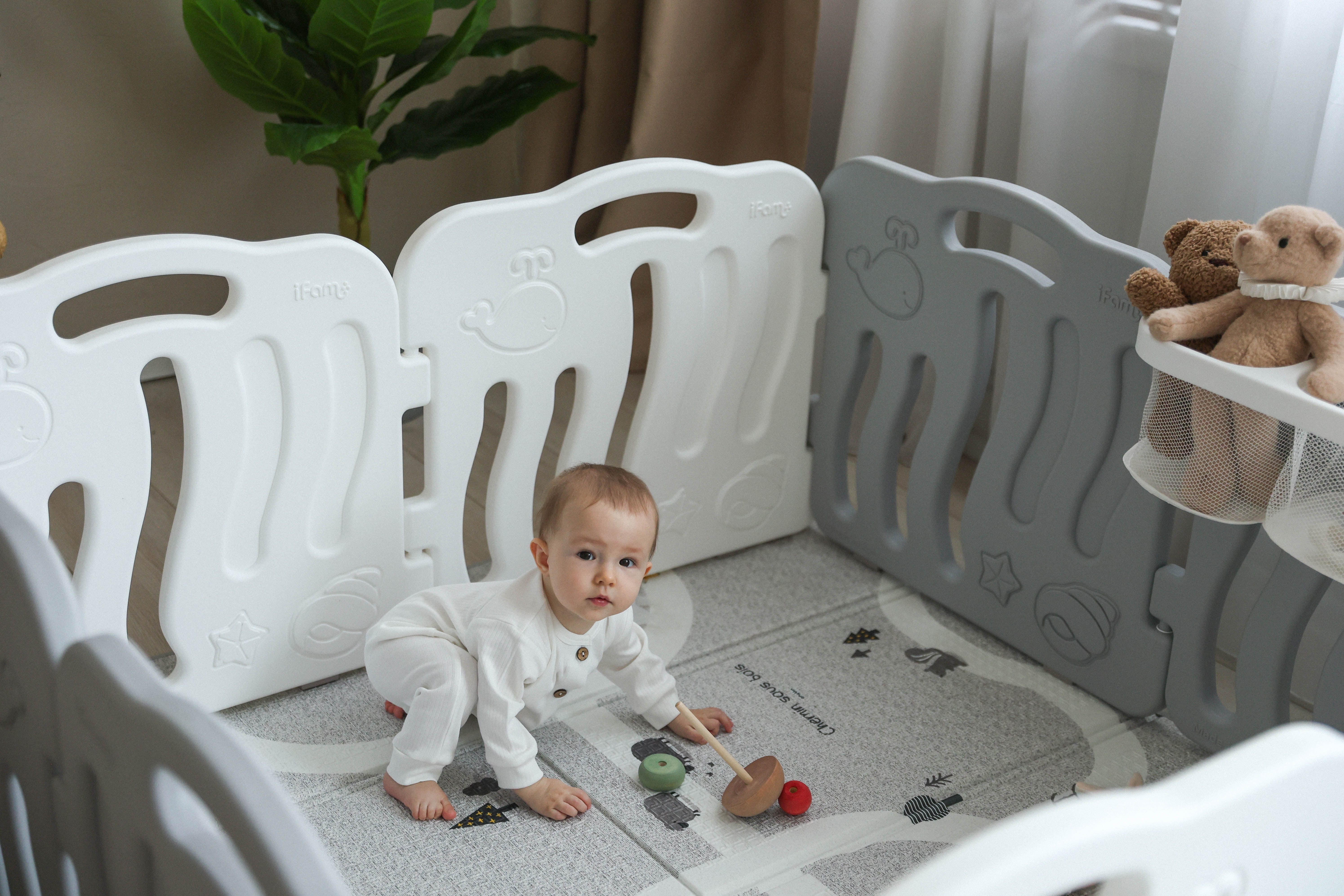 Манеж ширма Ifam белый IF-024-02-SBR-GW8 - фото 12