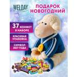 Сладкий новогодний подарок WELDAY для детей 2027 в мягкой игрушке 500 г