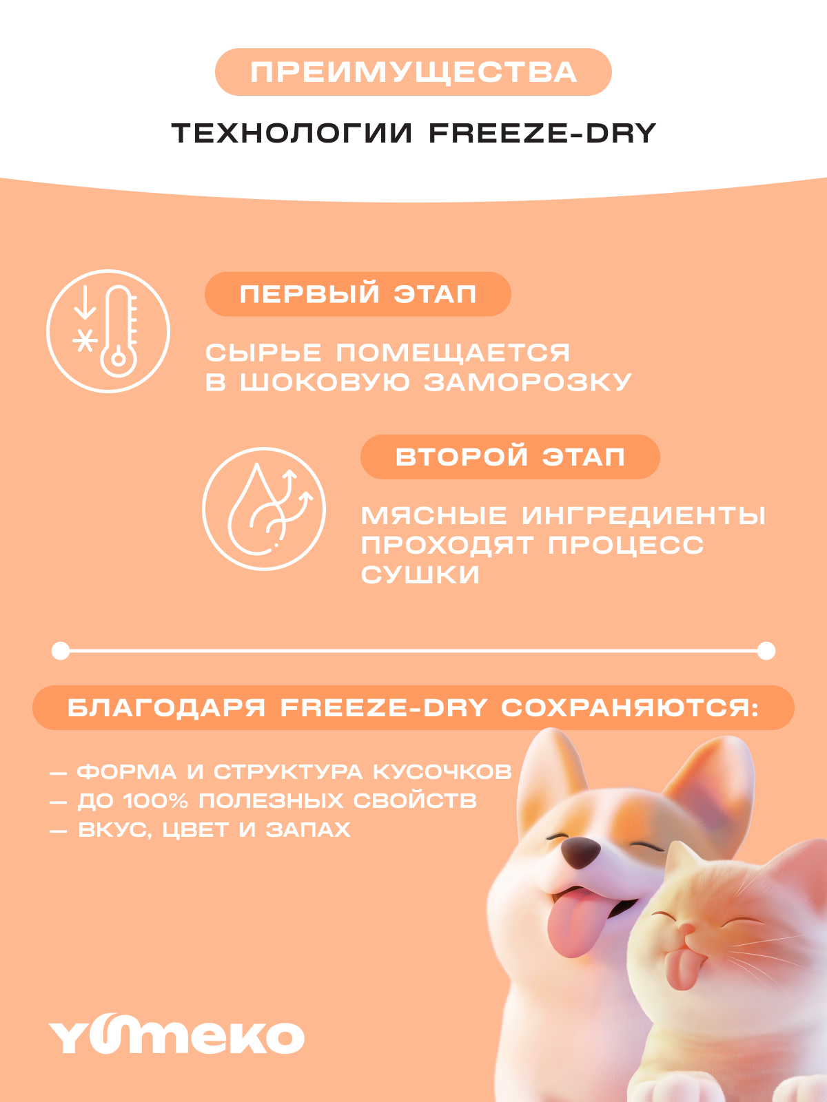 Натуральное лакомство для собак и кошек YUMEKO Кусочки говяжьего легкого с печенью - фото 4