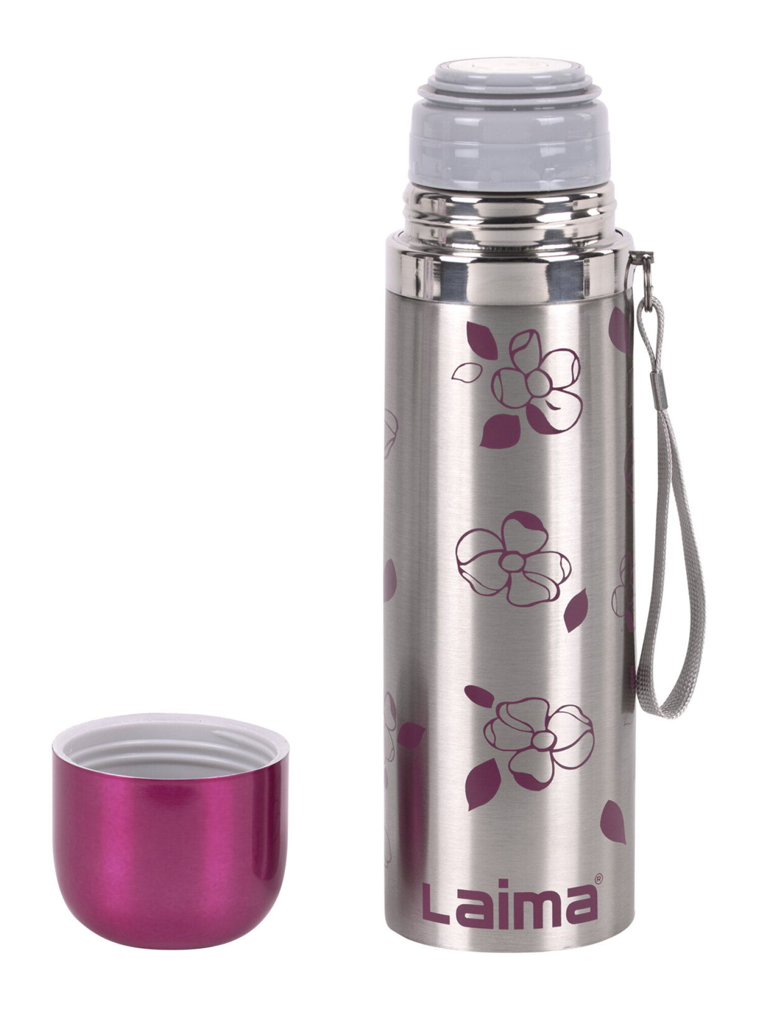 Термос Лайма с узким горлом 0.5 л нержавеющая сталь с рисунком - фото 17