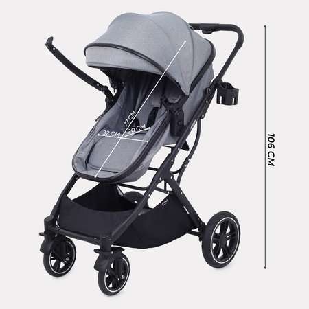 Коляска трансформер MOWbaby Jasper 3в1, grey серый