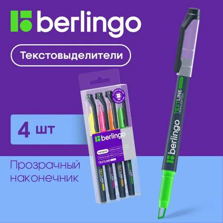 Текстовыделители BERLINGO 4 цв.