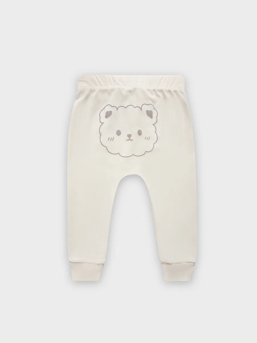 Штанишки 3 шт Mark Formelle (Марк Формэль) 85113-3/молочный +серо-коричневый +бежевый +печать - фото 11