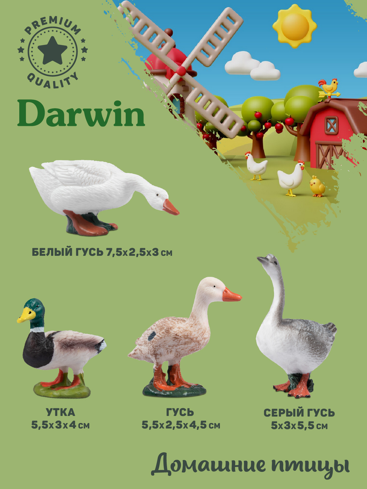 Игровой набор DARWIN Домашние птицы 8 шт - фото 4