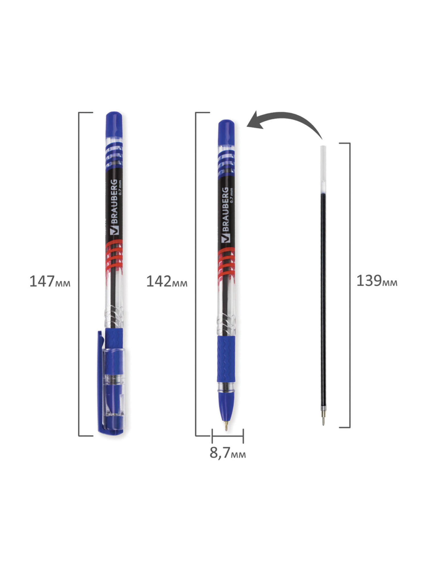 Ручка шариковая Brauberg 12 шт. - фото 12