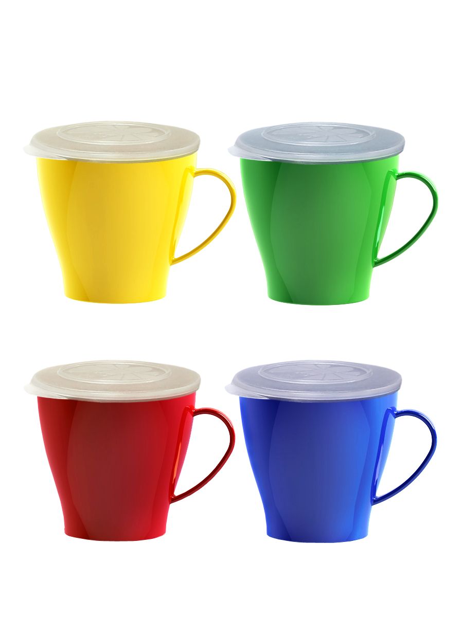 Набор посуды Solaris 4 чашки 0.36л с крышками - фото 8