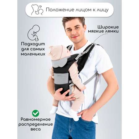 Эрго-рюкзак AmaroBaby Хипсит CARRY чёрный