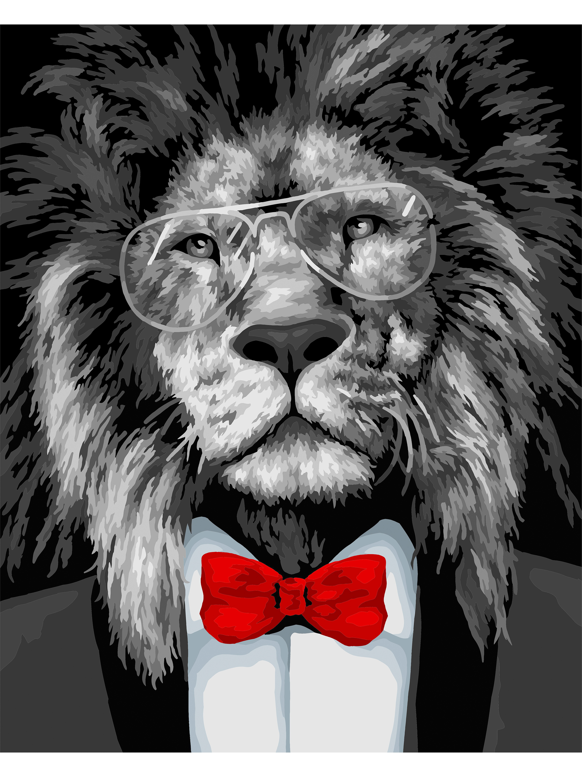 Картина по номерам Art sensation Лев в смокинге - фото 2