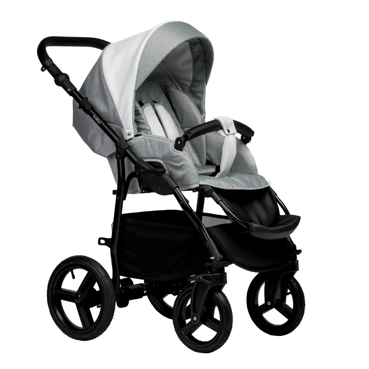 Коляска 2в1 Indigo Impulse Eco le 03 белый-серый - фото 3