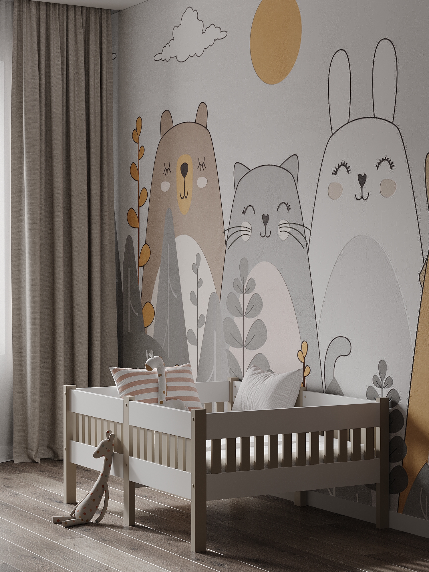 Кровать Moms charm Бортики (белый, бежевый) - фото 11