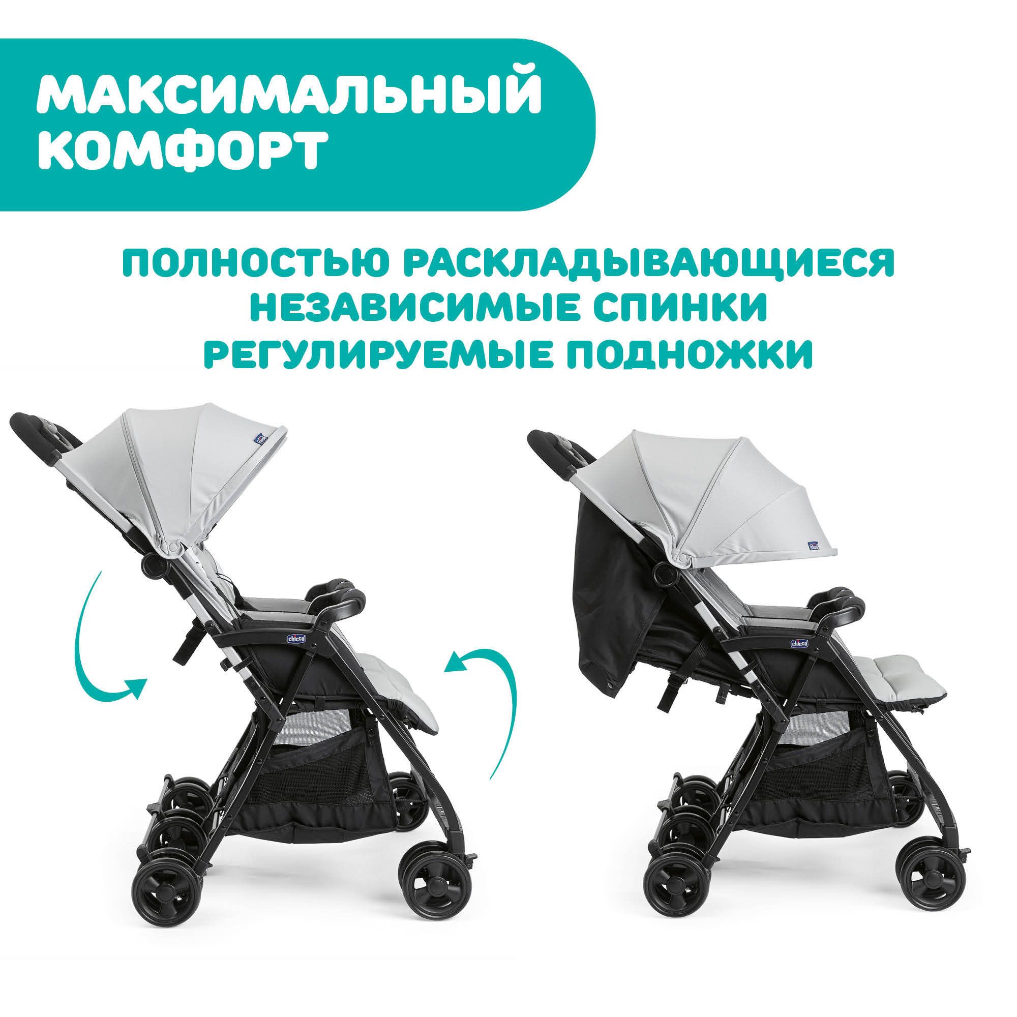 Коляска прогулочная для двойни Chicco Ohlala Twin Silver Cat - фото 12