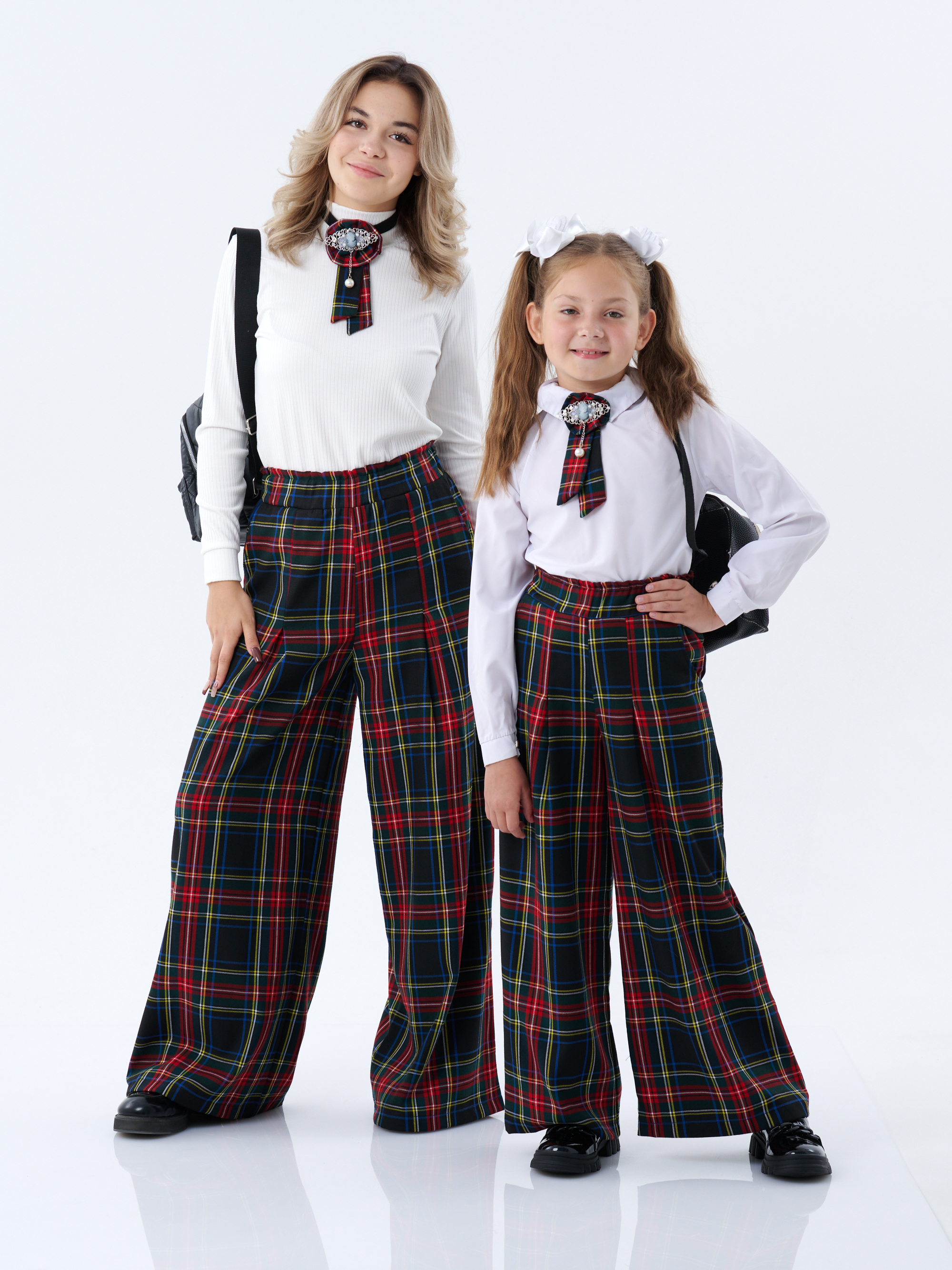 Брюки КрутышОк Т-051 черный, зеленый клетка - фото 2