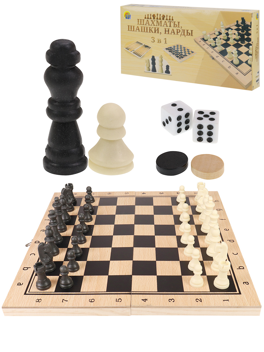 Настольная игра Рыжий кот Шашки Шахматы - фото 1