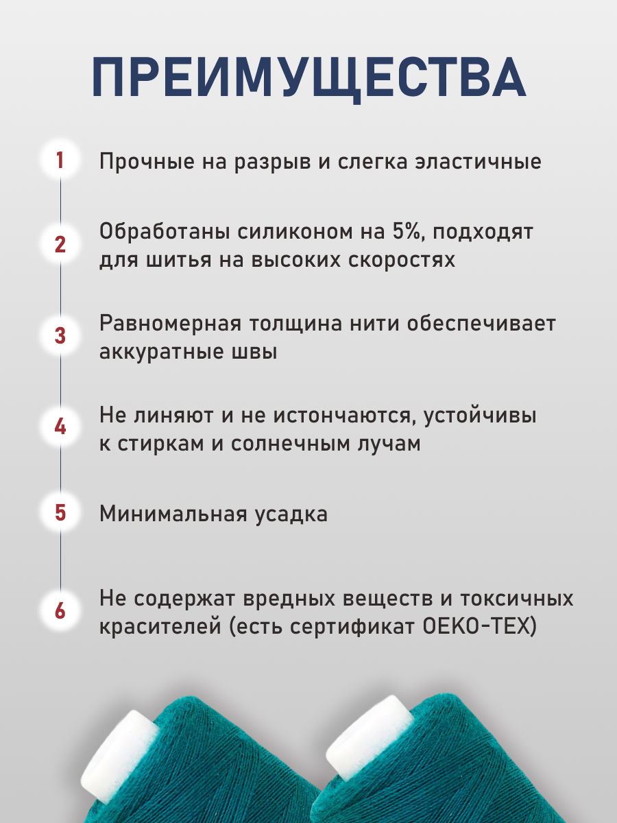Нитки для шитья 40/2 Bestex 10шт цв 119 - фото 3