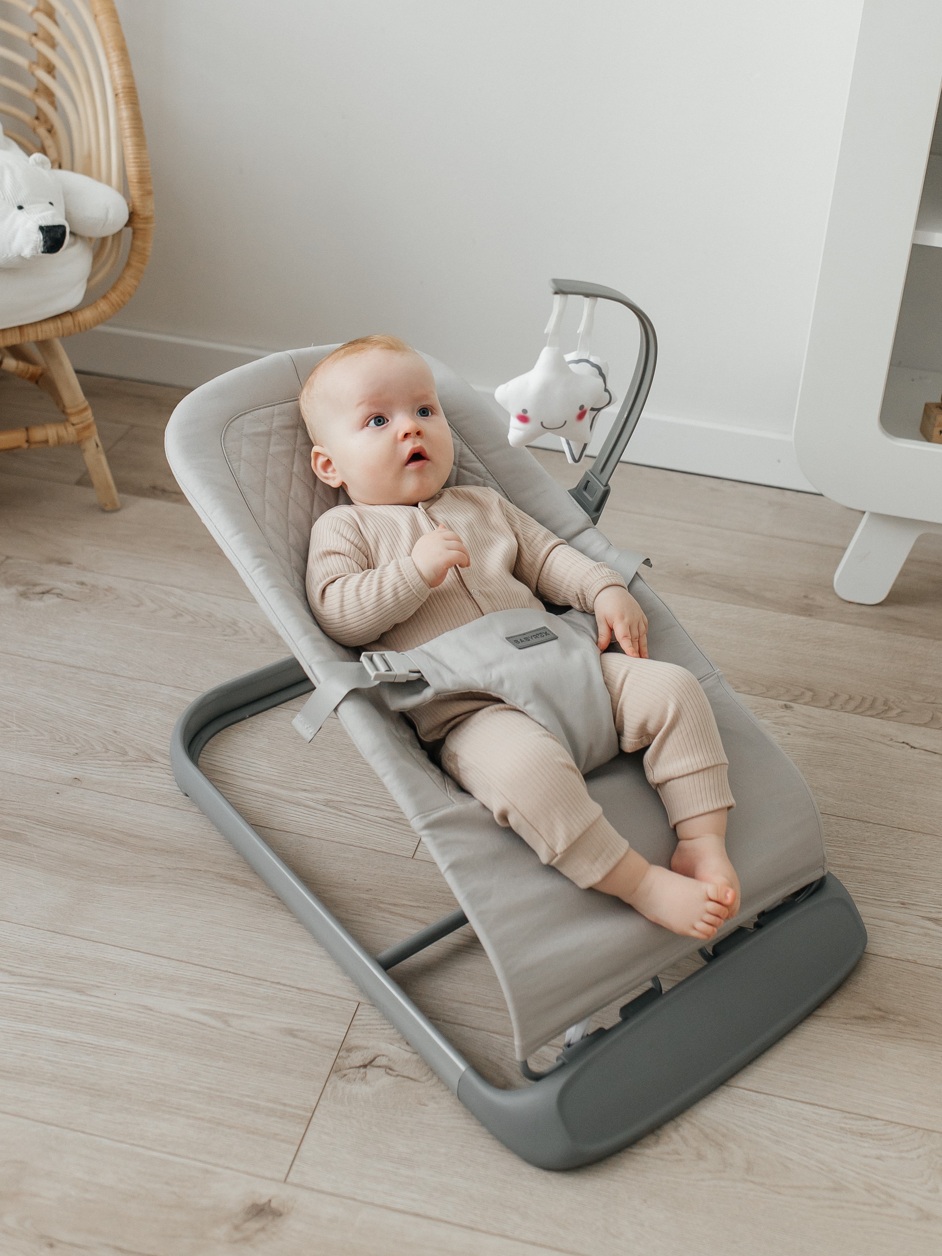 Шезлонг BabyRox Comfort серый - фото 3