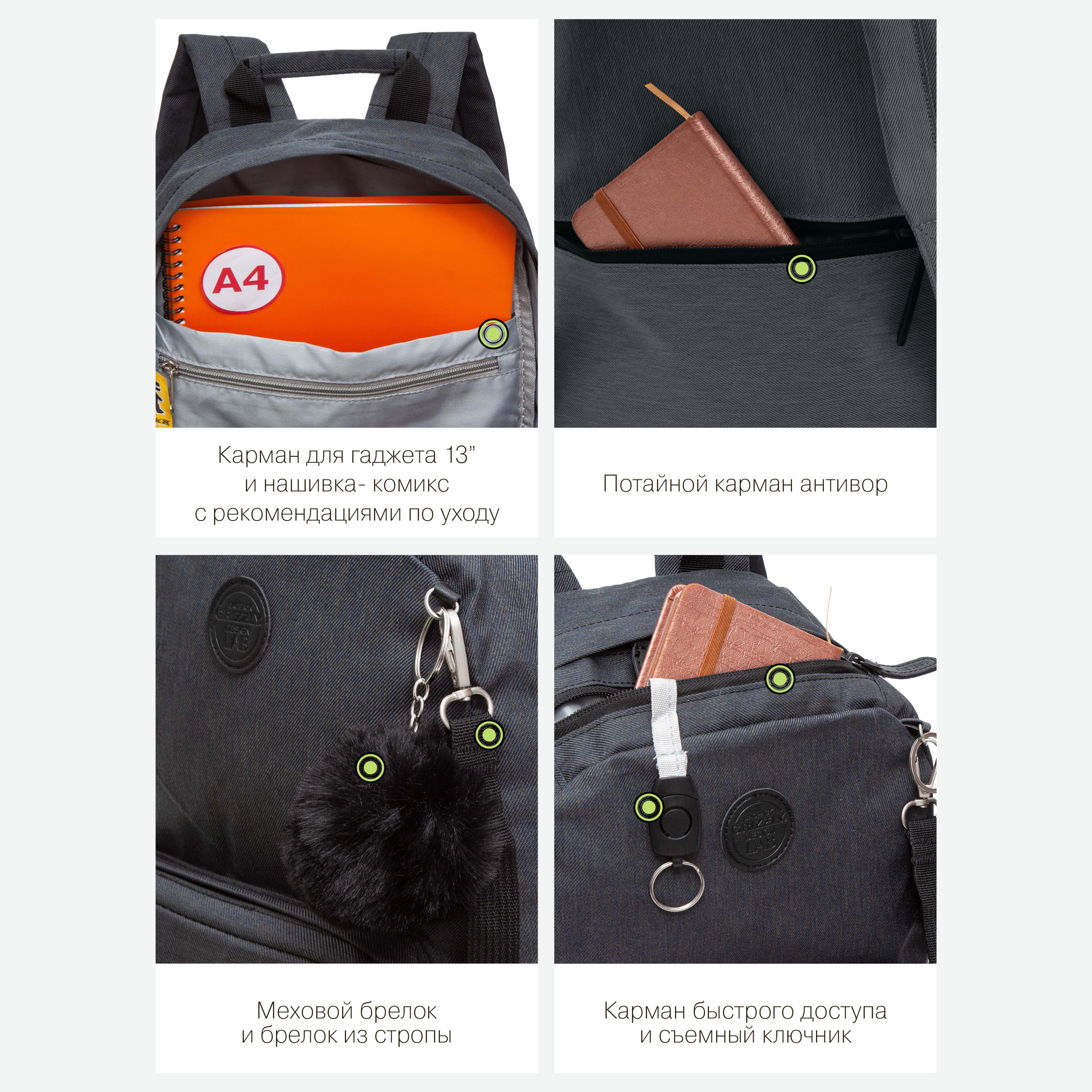 Рюкзак Grizzly для девочки - фото 11