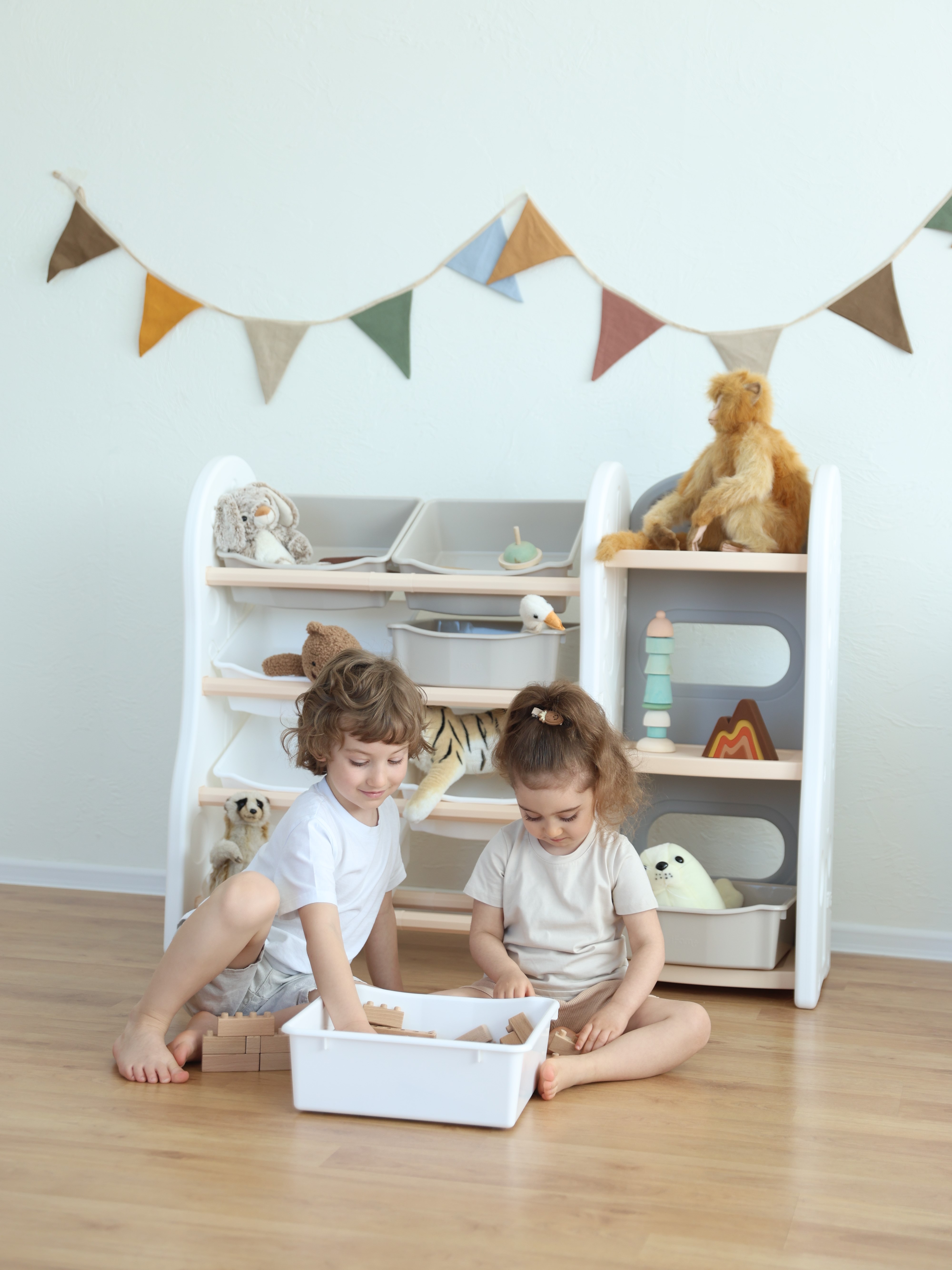 Стеллаж для игрушек Ifam DesignToy-4 бежевый - фото 16