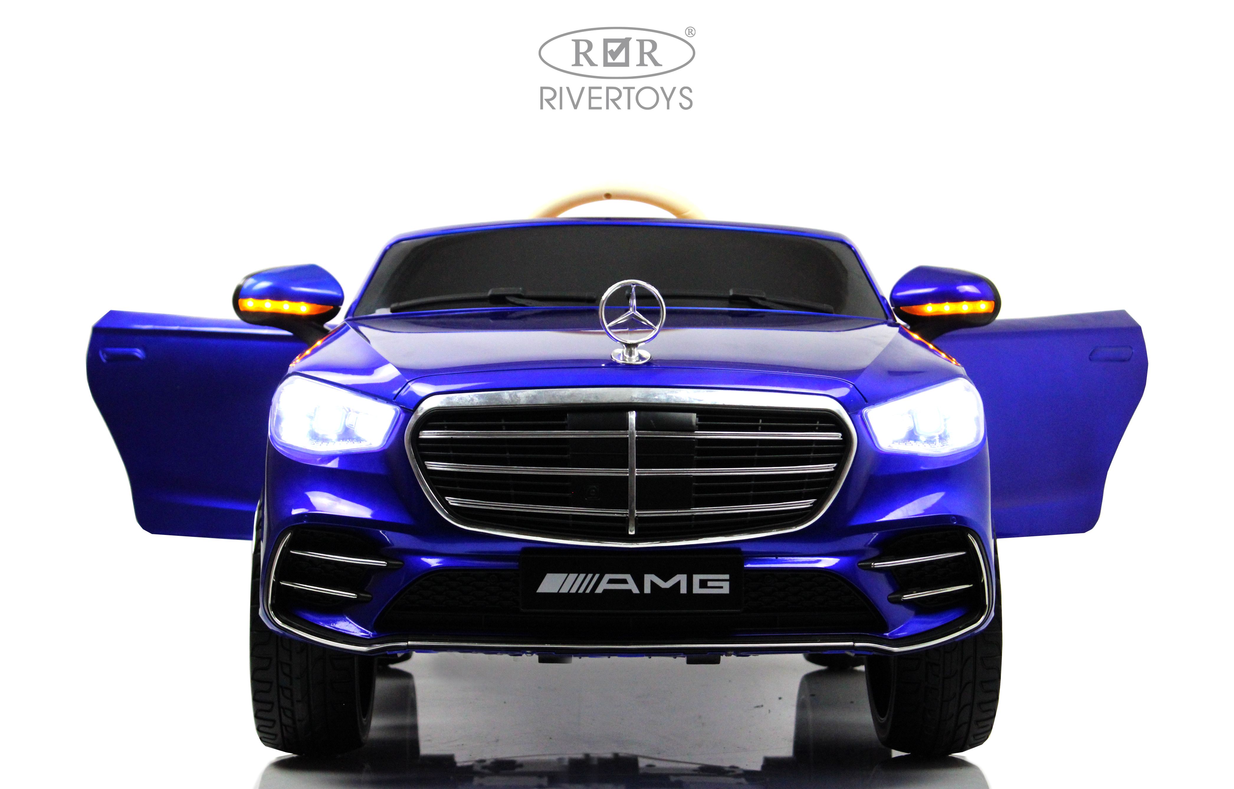 Электромобиль RIVERTOYS Mercedes М333БХ-BLUE-GLANEC С пультом ДУ - фото 8