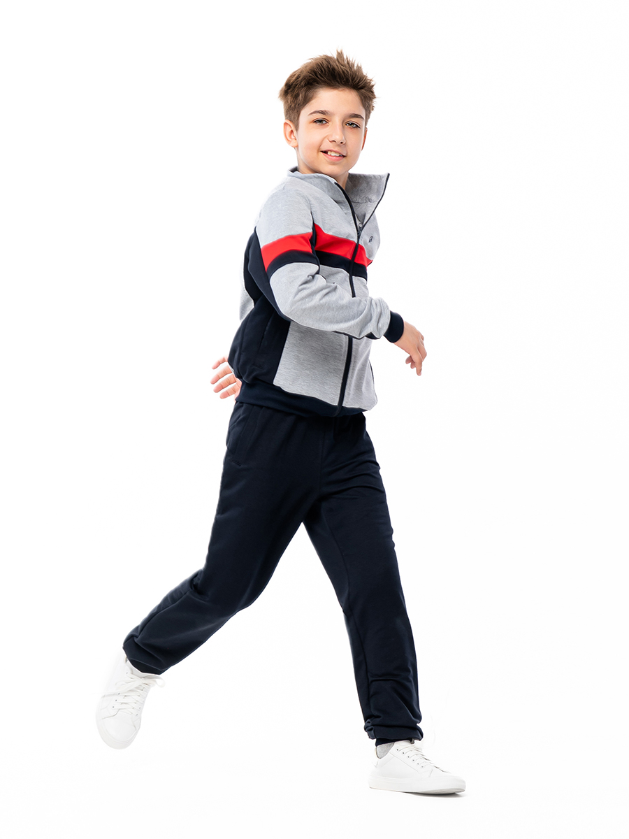 Спортивный костюм RODOS М-188/Синий_светло-серый_красный - фото 5