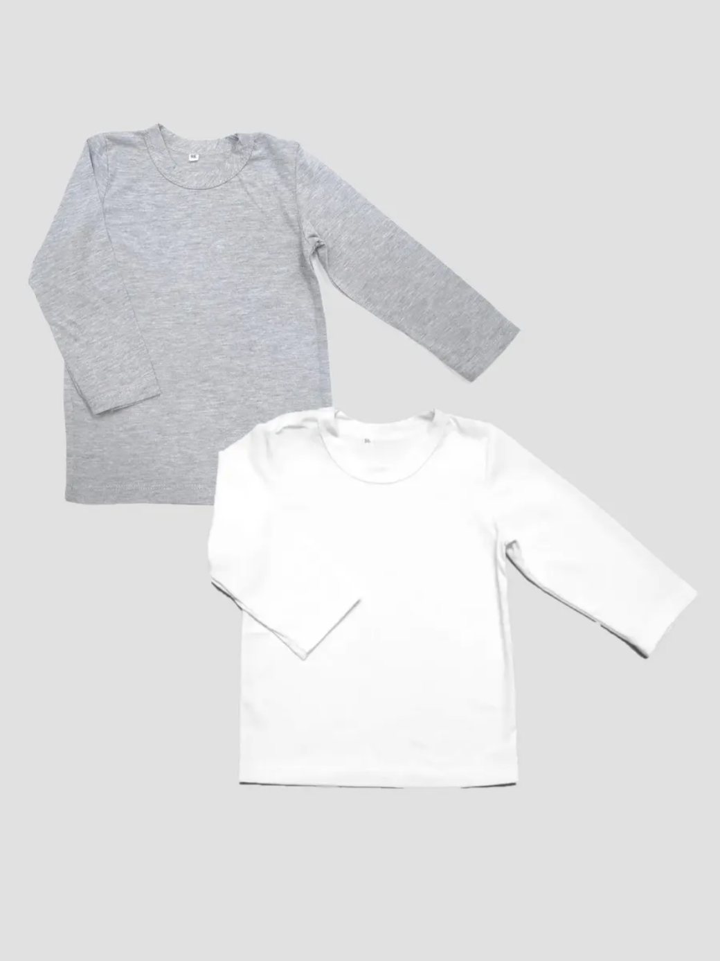 Лонгслив 2 шт Рекантино 2п176-10/Белый,серый-меланж - фото 1