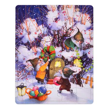 Книга Лабиринт Новогодний сундучок Новогодние пазлы 5*35