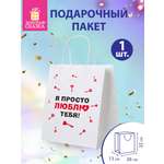 Пакет подарочный Золотая сказка большой крафтовый на день святого Валентина