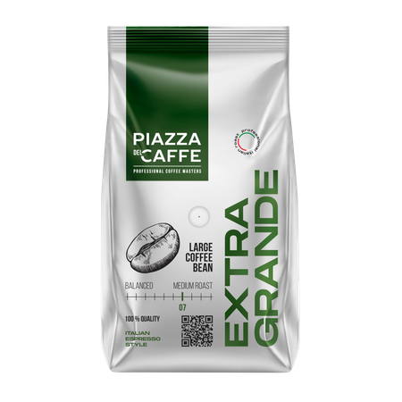 Кофе зерновой жареный Piazza del Caffe Экстра Гранде 800г