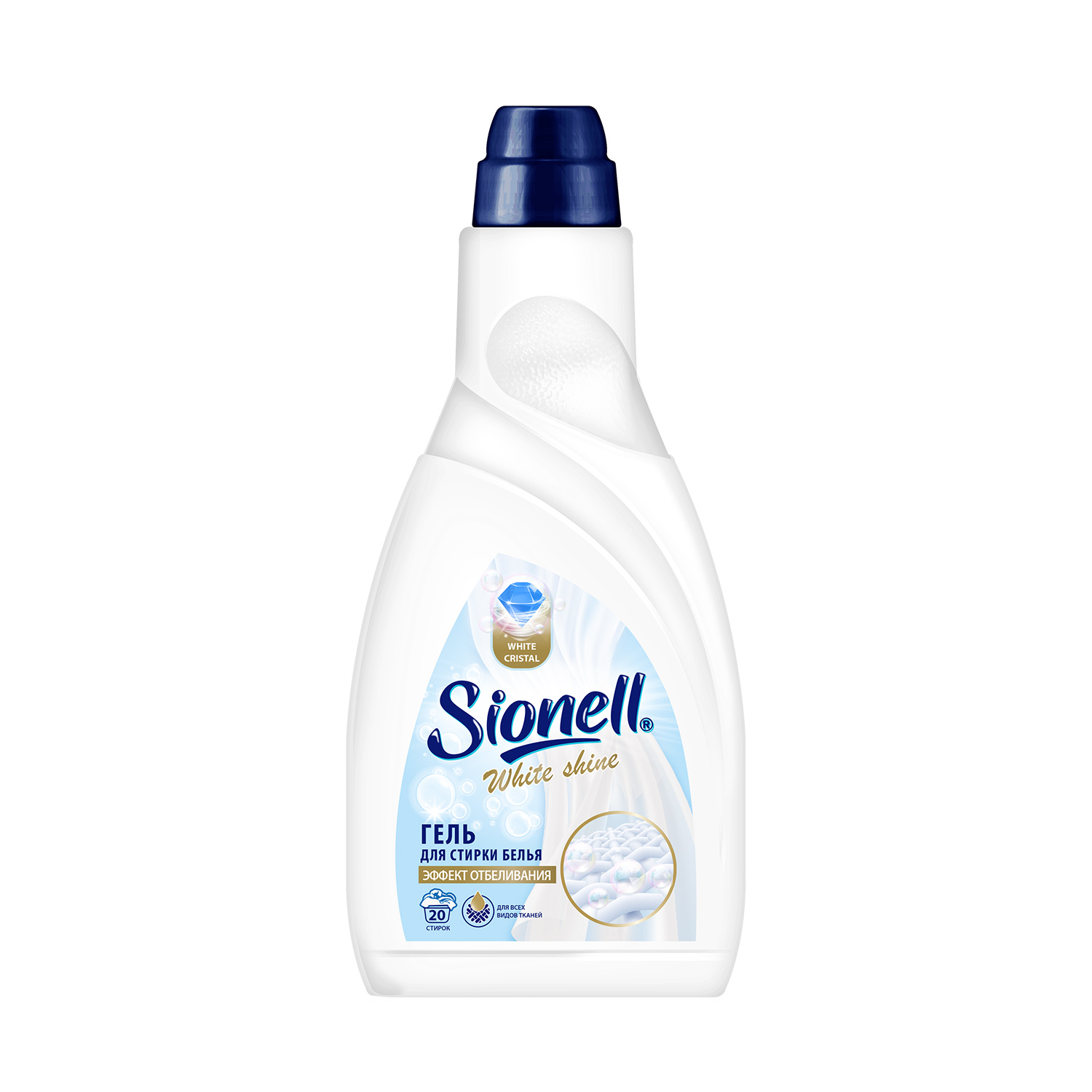 Гель для стирки Sionell белого белья White Shine 1 л в бутылке - фото 1