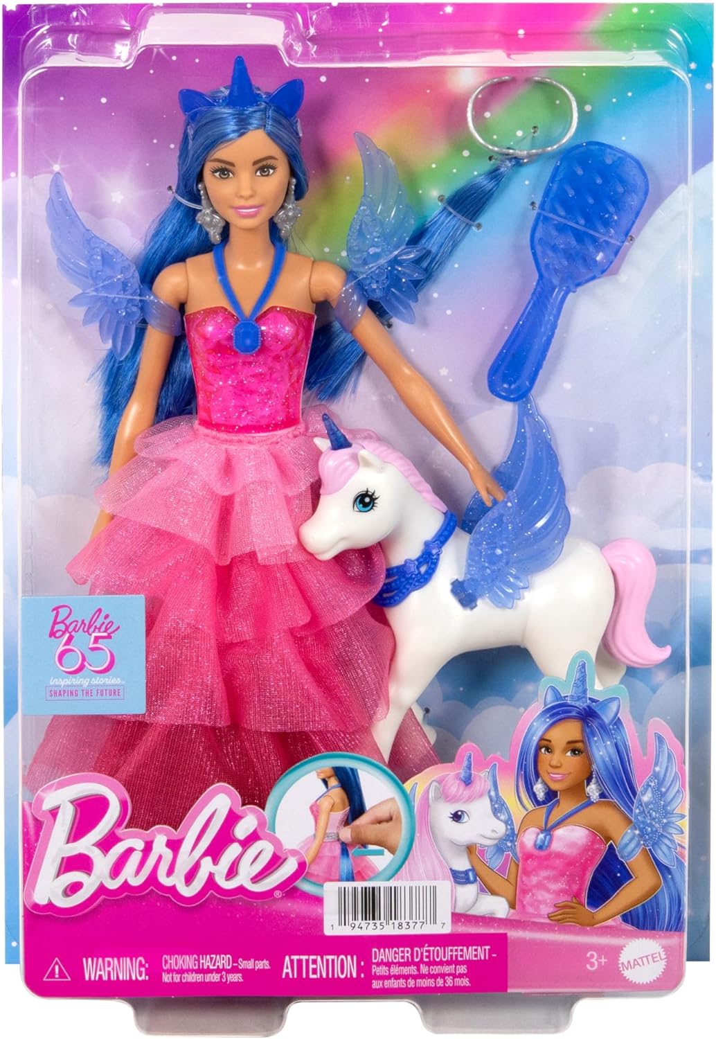 Кукла модельная Barbie с сапфировым единорогом HRR16 - фото 6