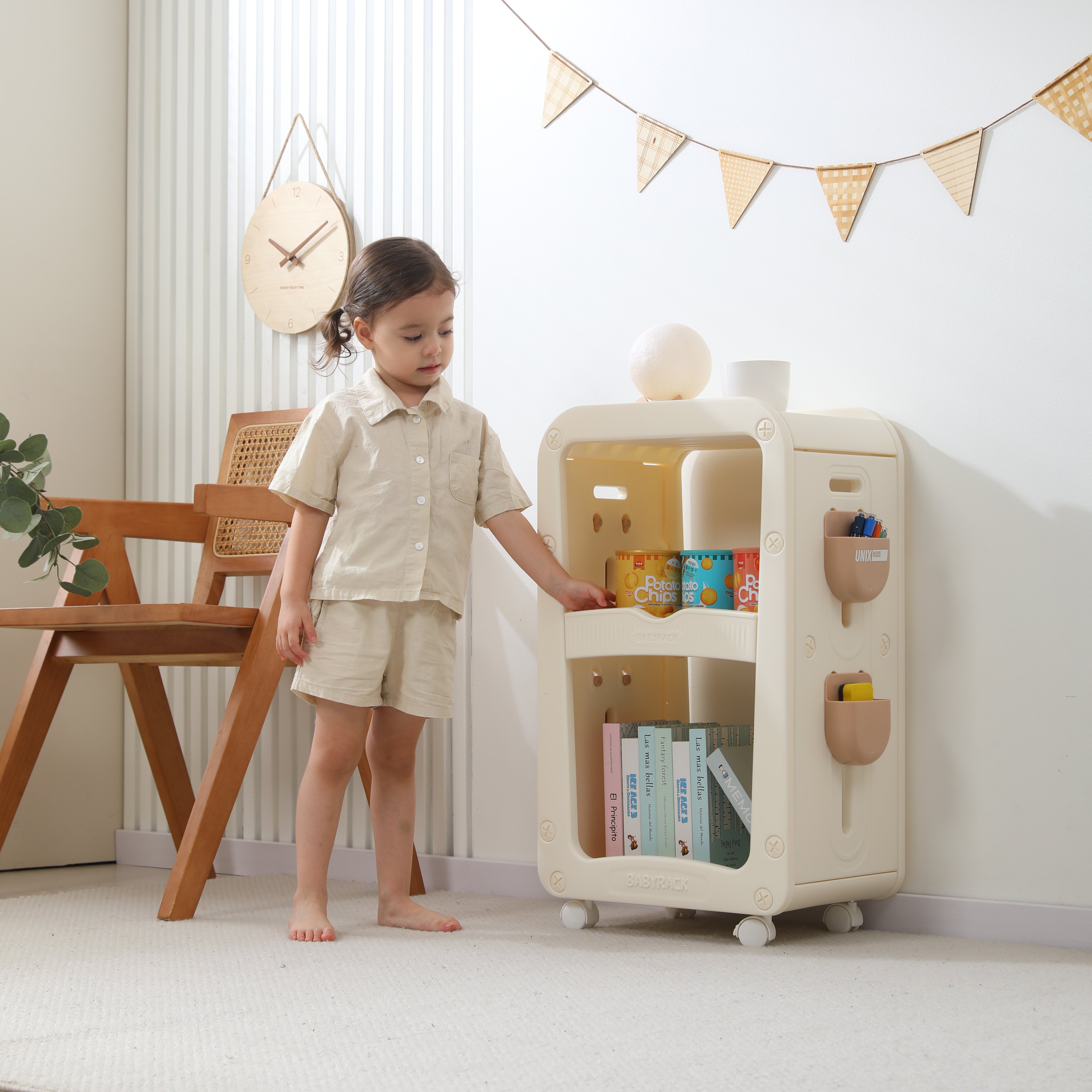 Тумба-стеллаж UNIX Kids Babyrack 3 levels Camel - фото 8