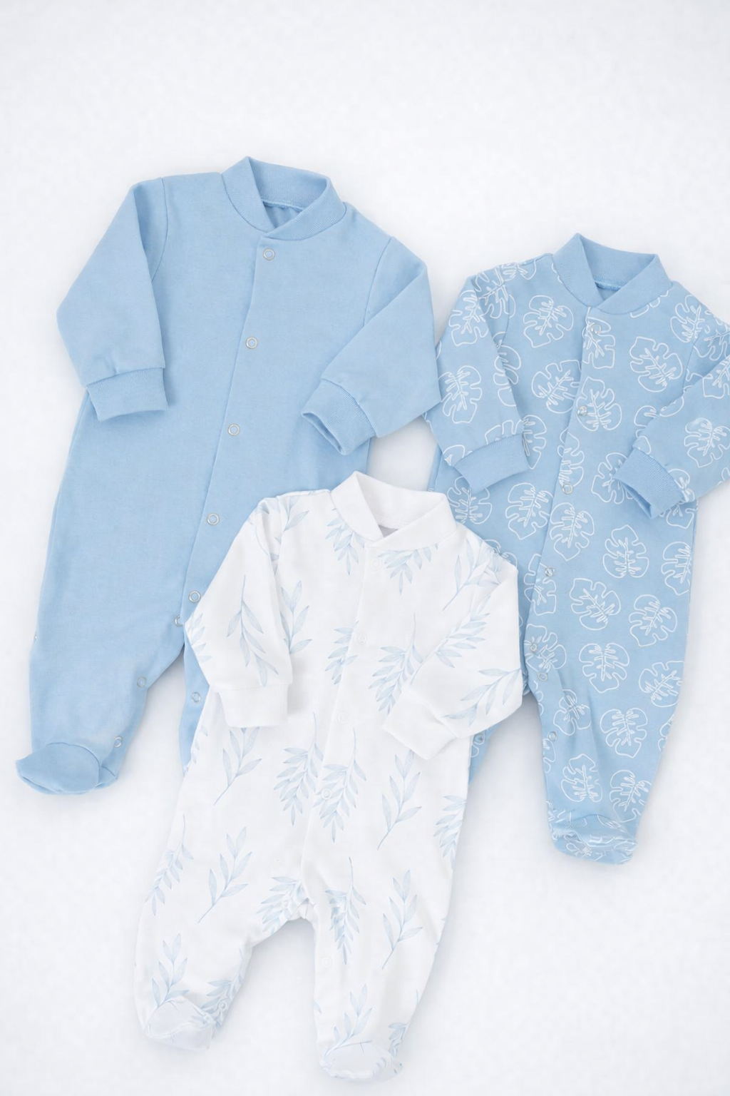 Комбинезон 3 шт Супер Пупс нбр/3пр/ком/сл/sk18синийлисточкиветочки - фото 1