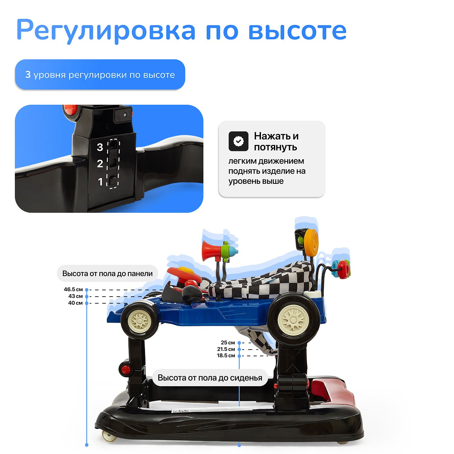 Ходунки Nuovita Vettura синий - фото 11