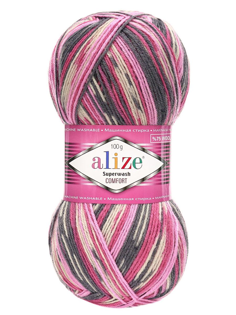 Пряжа Alize теплая для вязания носков чулок Superwash Comfort Socks 100г 420м 5 шт 7707 - фото 4