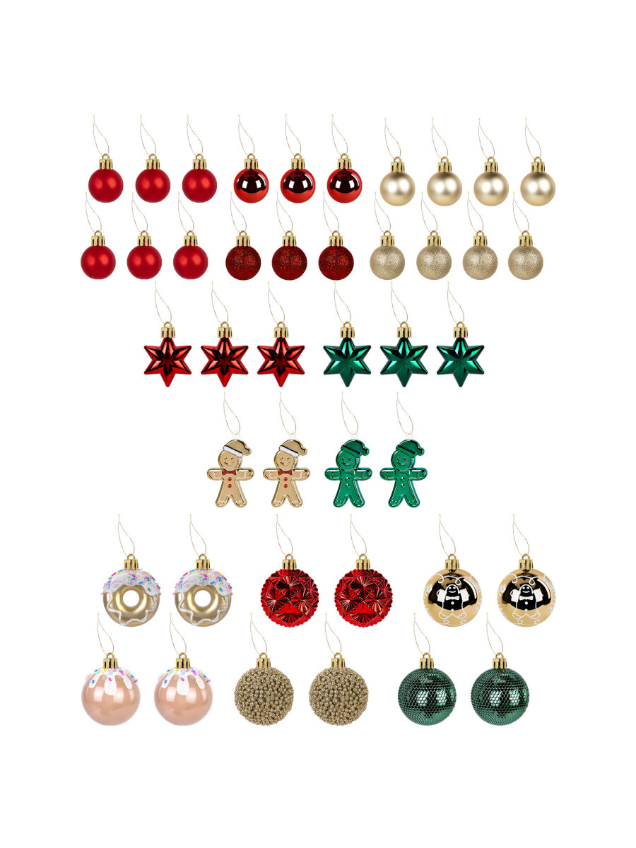 Елочные игрушки шары Золотая сказка набор 42 украшения - фото 3