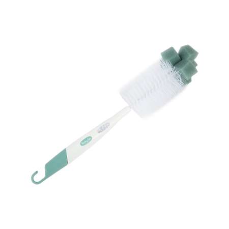 Ершик для бутылочек и сосок BabyGo 2в1 с губкой Green