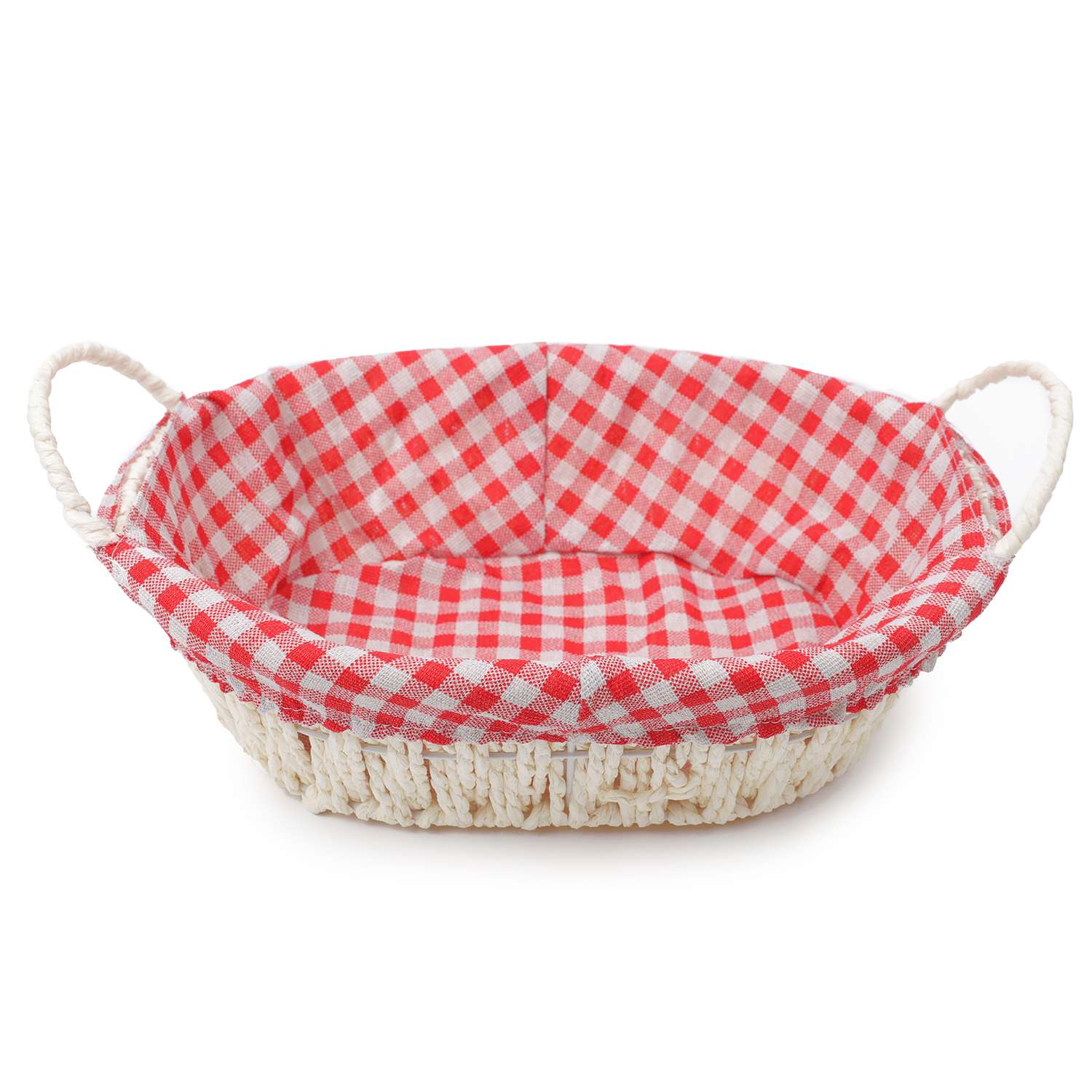 Корзинка плетеная ё красно-белая - фото 3