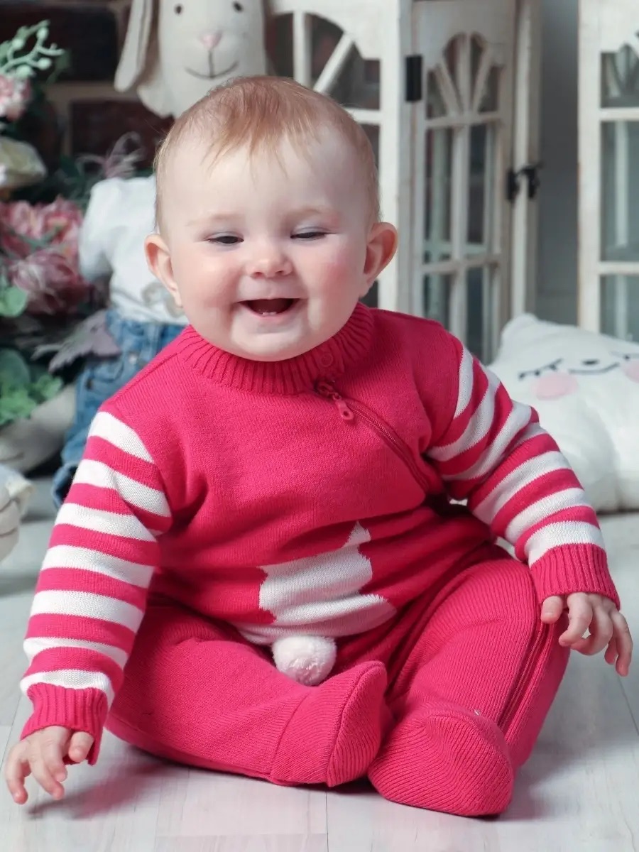 Комбинезон утепленный Linas baby 5282-1-Фуксия_молочный - фото 2