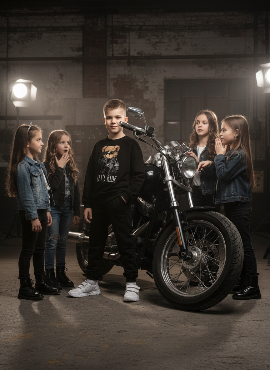 Костюм Утенок 7045г черный тедди байкер - фото 2