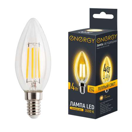 Лампа светодиодная Energy LED С35F-4-E14-3000