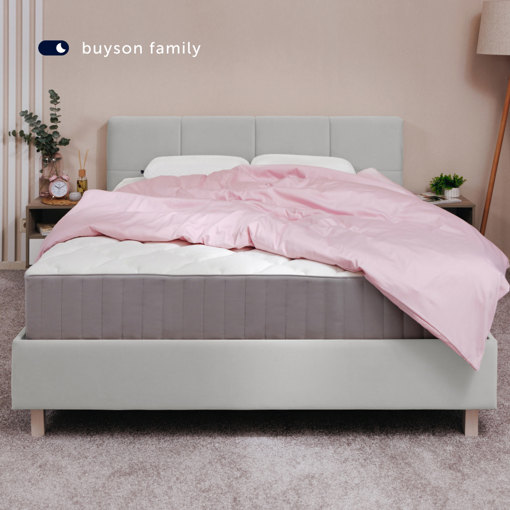Двуспальная кровать buyson BuyGlory 200х140, серая, микровелюр - фото 11